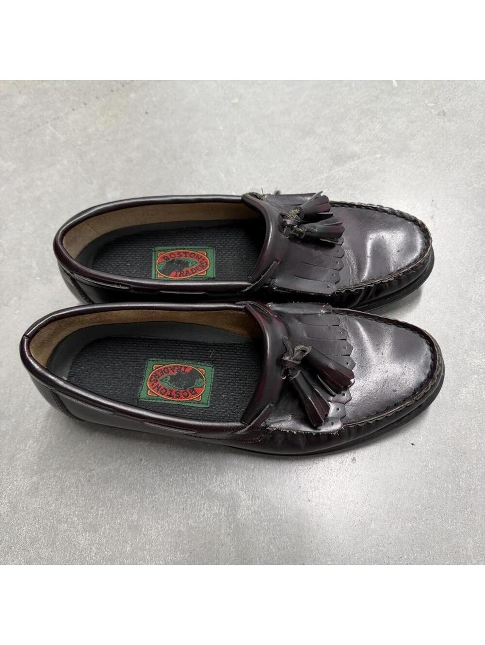 2000s Boston Traders Oxblood Tassel Loafers Mens Size 8 Leather Dress Shoes